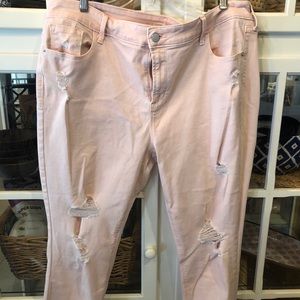 Old Navy Pale Pink Rockstar Super Skinny Jeans